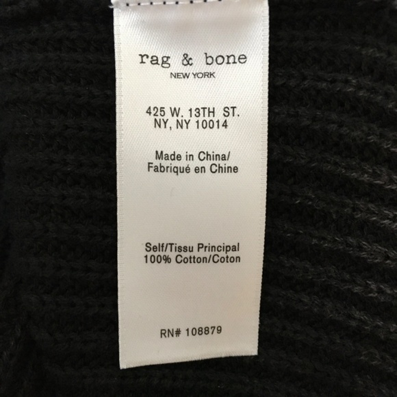 NWT RAG & BONE Dana Cold Shoulder Knit Sweater Charcoal Black Medium - Picture 10 of 15